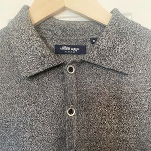 Knitted polo shirt, grey, size Medium. As good as new.